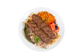 Traditional delicious Turkish foods; Adana kebab