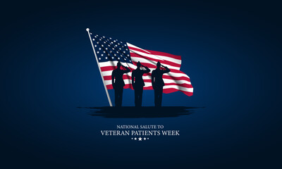 National Salute To Veteran Patients Week Background Vector Illustration - Powered by Adobe