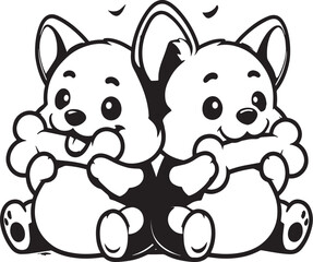 dog coloring page cartoon