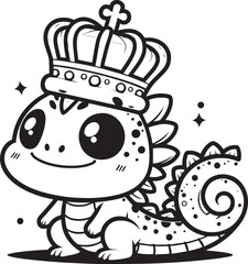 cute coloring page iguana 