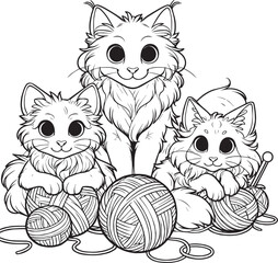 cute cat coloring page