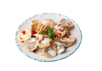 Pelmeni ravioli or Russian ravioli (Turkish name; manti)