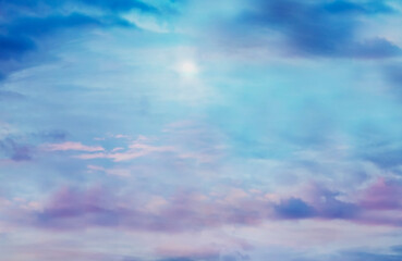 The dramatic morning skyline viewed from the beach