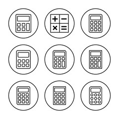 Calculator icon set vector. Accounting calculator sign and symbol.