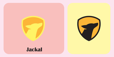 Modern minimalist wolf jackal logo vector, jackal head  logo vector.