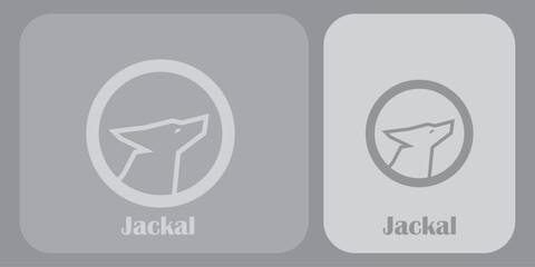 Modern minimalist wolf jackal logo vector, jackal head  logo vector.