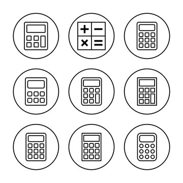 Calculator icon set vector. Accounting calculator sign and symbol.