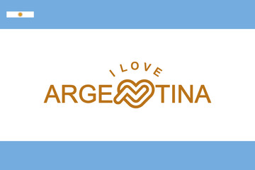 Vector is the word "I LOVE ARGENTINA". Light blue