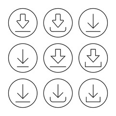 Download icon set vector. Download sign and symbol