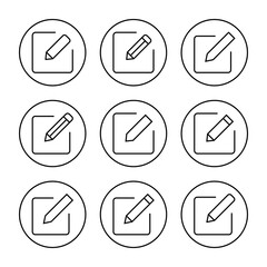 Edit icon set vector. edit document sign and symbol. edit text icon. pencil. sign up