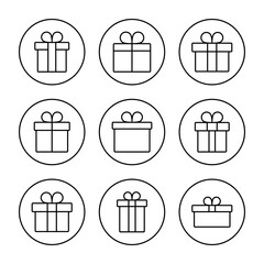 Fototapeta premium Gift icon set vector. gift sign and symbol. birthday gift