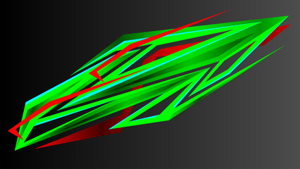 Automotive art geometric stripe sticker. Truck or car or vehicle abstract stripes. Sharp spear of triangle lines.