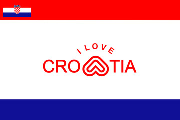 Vector is the word "I LOVE CROATIA". Red and Dark Blue.