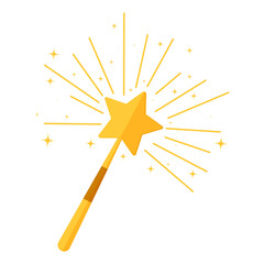 Star magic wand sparkle magician property illustration vector