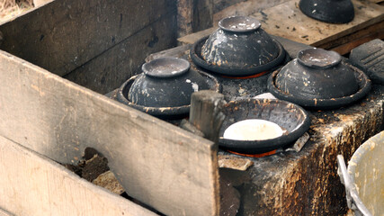 Traditional clay pancakes pottery