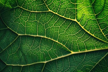 Fototapeta premium Macro of green leaves Generated by AI