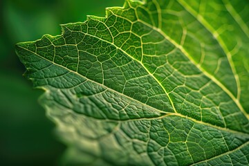 Fototapeta premium Macro of green leaves Generated by AI