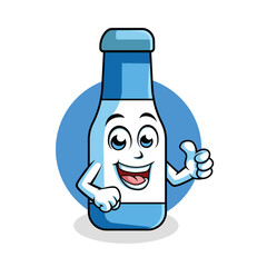 Bottle Cartoon Character Thumbs up vector illustration - Happy cute Bottle cartoon mascot