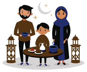 family celebrating ramadhan