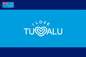 Vector is the word "I LOVE TUVALU. DARK BLUE, BLUE AND WHITE.