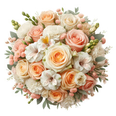 rose bouquet, flower arrangement, transparent background , isolate, wedding