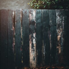 a wooden fence treated with dark paint, creating a moody and atmospheric background. Experiment with lighting effects to enhance the drama and depth of the composition. 