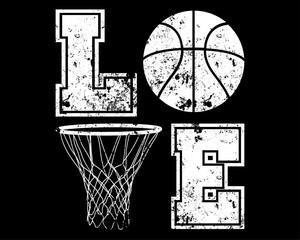 Fototapeta na wymiar Basketball Lovers Sports T-Shirt Design.