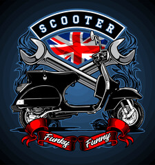 scooter silhouette vector for t-shirt design