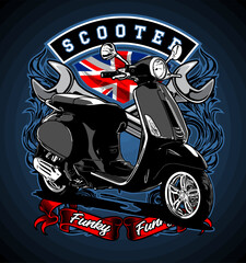 scooter silhouette vector for t-shirt design