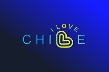 Vector is the word "I LOVE CHILE". Rounded, outline and elegant.