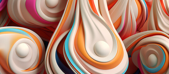 colorful waves of melt and thick liquid 36 - obrazy, fototapety, plakaty