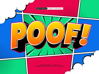 comic editable text effect poof