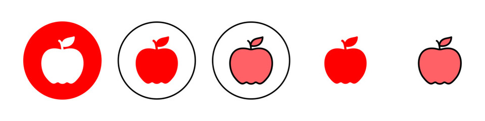 Apple icon set illustration. Apple sign and symbols for web design.
