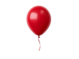 Happy red balloon flying in celebration, isolated on a white background with shiny ribbon, making it a festive and fun party decoration,Generative Ai