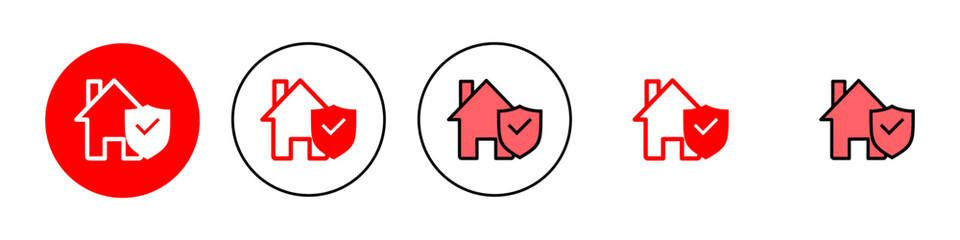 home insurance icon set illustration. home protection sign and symbol