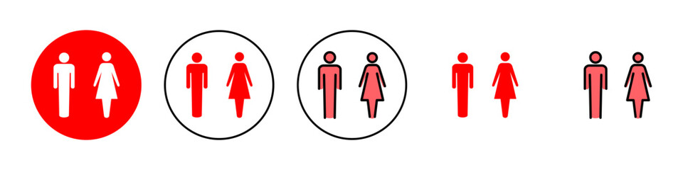 Man and woman icon set illustration. male and female sign and symbol. Girls and boys