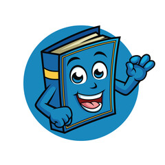 Book Cartoon Character Showing Ok Sign vector illustration - Happy Cute Book cartoon mascot