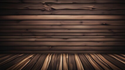 Abstract Dark Wooden texture wall and floor background, wooden planks have an organic pattern with natural whorls, knots, and imperfections that add depth and visual interest.