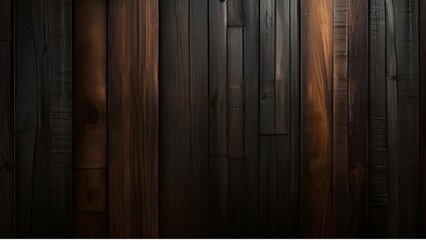 Abstract Dark Wooden texture wall background, wooden planks have an organic pattern with natural whorls, knots, and imperfections that add depth and visual interest.