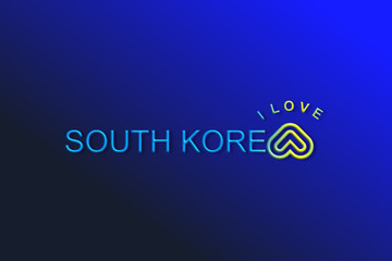 Vector is the word "I LOVE South Korea Yellow, unique and elegant