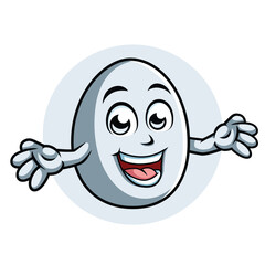 Egg Cartoon Character Surprising pose vector illustration - Happy cute Egg cartoon mascot