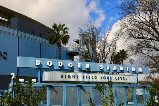 Dodger Stadium - home of the Los Angeles Dodgers professional Baseball team. The facility was built in 1962. Los Angeles, California, USA - January 29