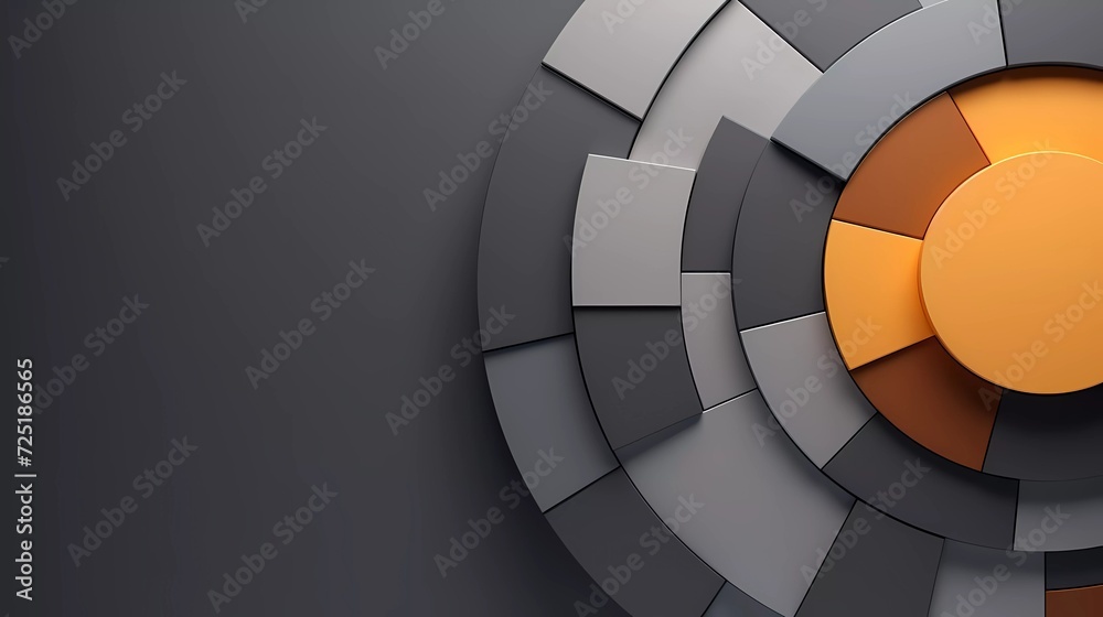 Wall mural gray background, abstract geometric circle ring color shape. generative ai