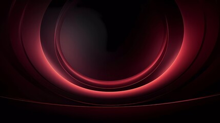 Dark red background, Abstract geometric circle ring color shape. generative ai