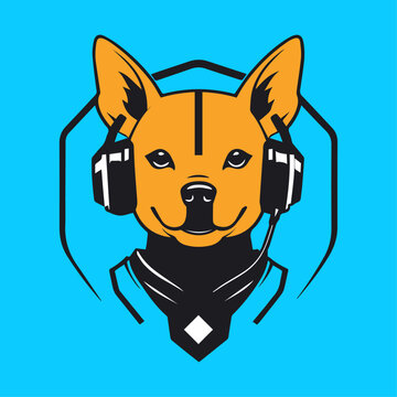 cute dog cartoon esport gaming mascot logo design mascot logo minimalist