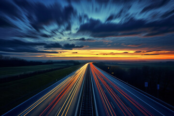 Obraz premium A beautiful scenic image of a highway in motion.