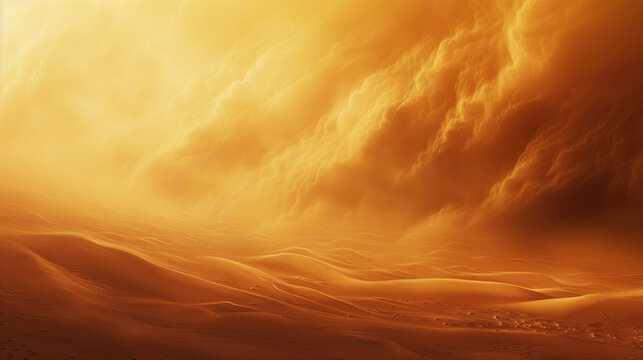 Sandstorm sweeping across the desert, desert background