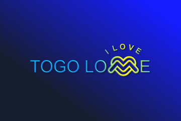 Vector is the word "I LOVE TOGO LOME". Rounded, outline and elegant
