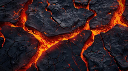 Lava texture fire background, crack texture