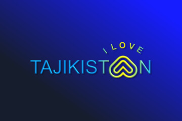Vector is the word "I LOVE TAJIKISTAND". Rounded, outline and elegant